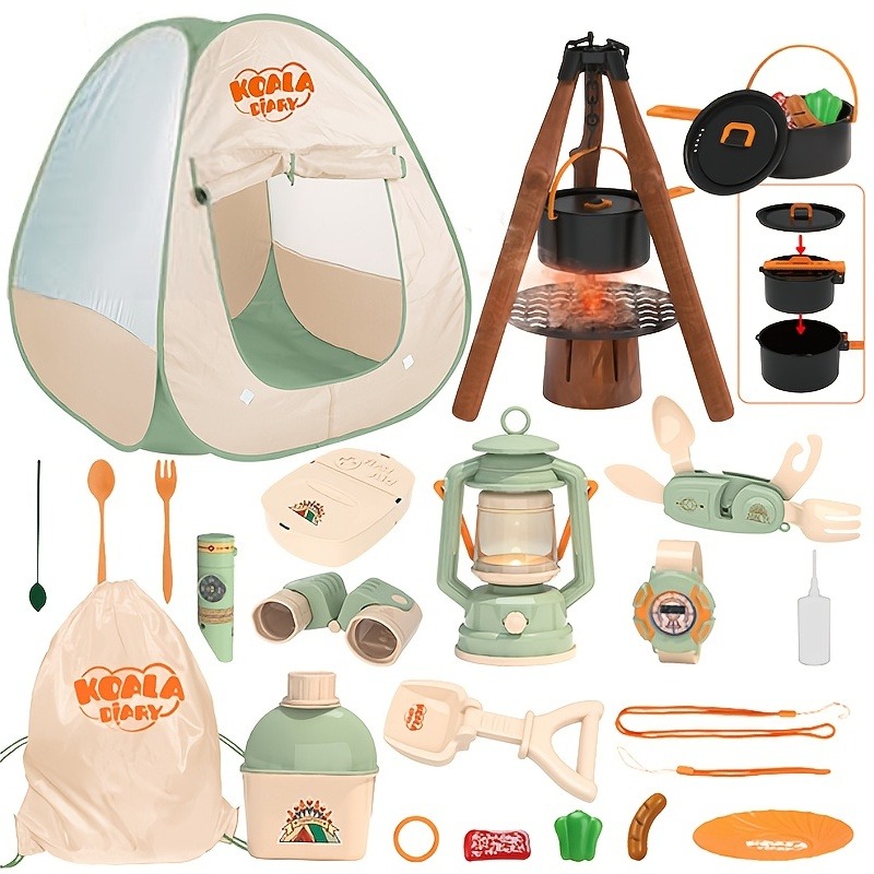 Kids Outdoor Teepee - Kids Camping Set Toy Outdoor Explorer