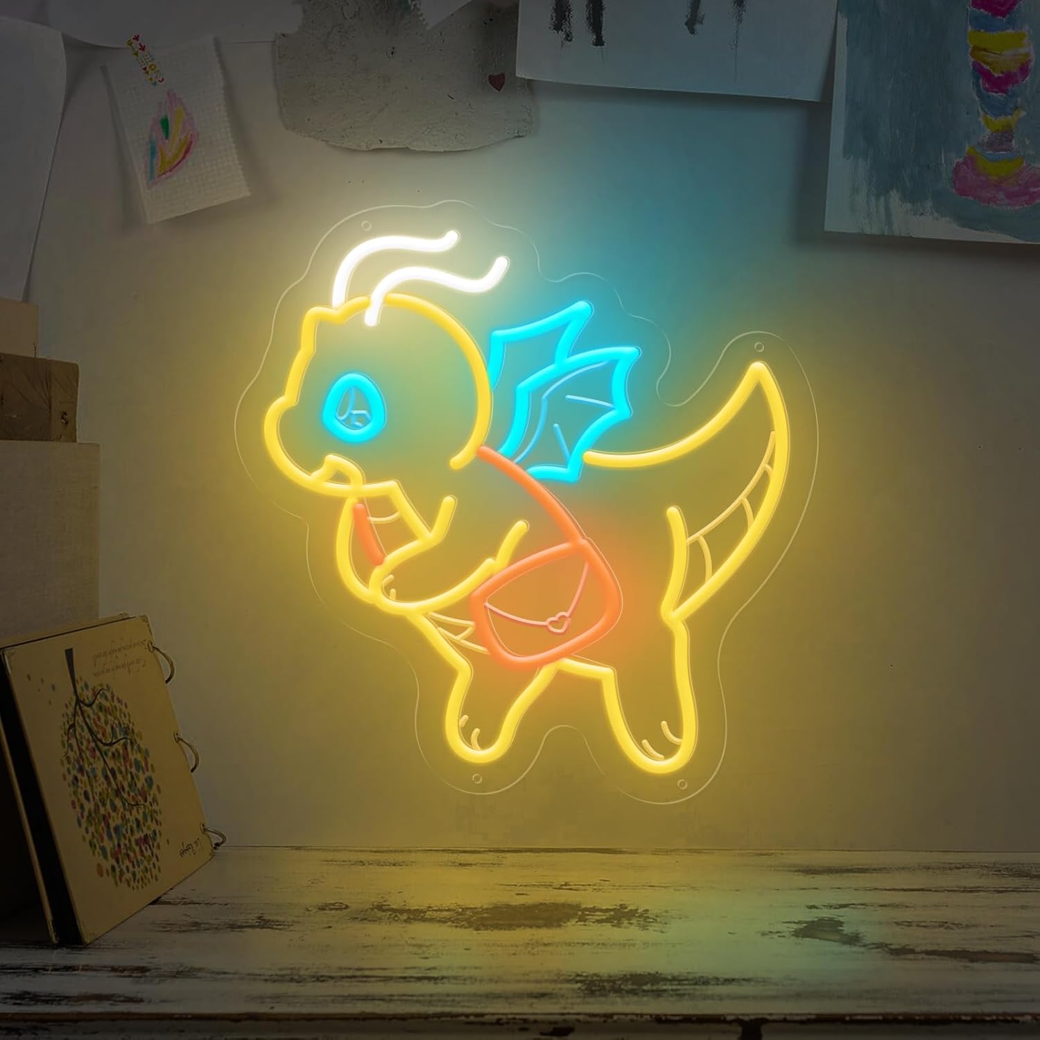 Kids Outdoor Ideas - USB Dimmable Cute Dinosaur Neon Light