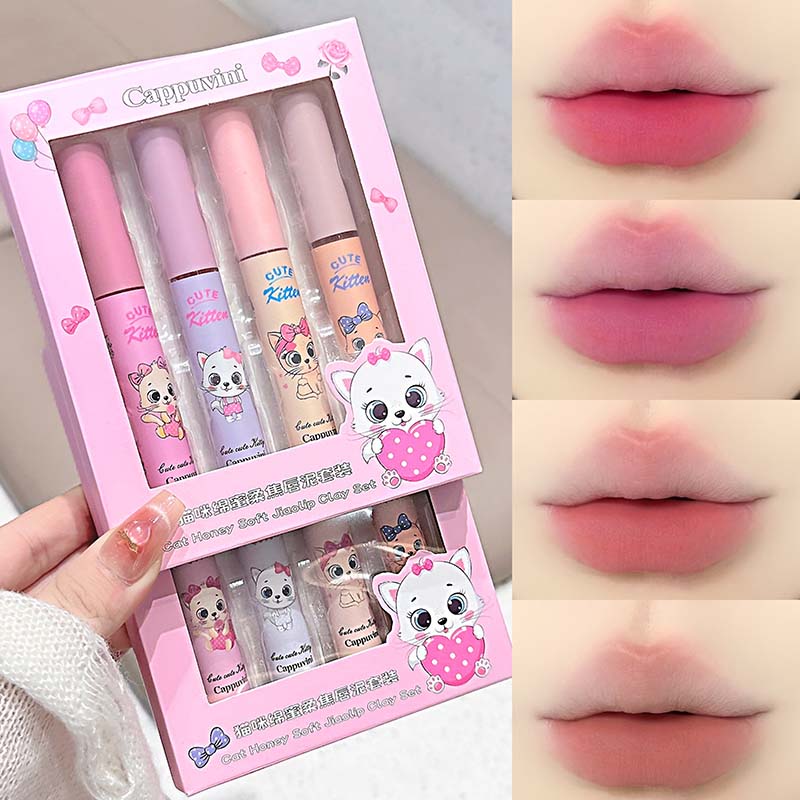 Muddy Puddle Suit - 4-Pack Pink Cat Mist Lip Mud