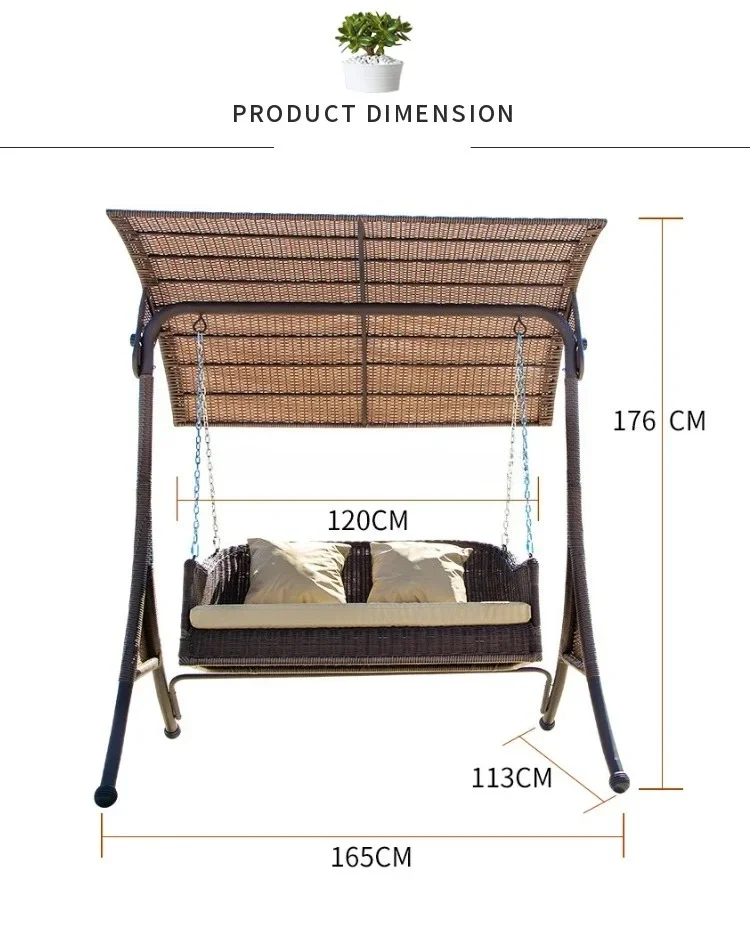 Kids Outdoor Lawn Chair - Hot sale2-Person Garden Rattan Swing Hammock