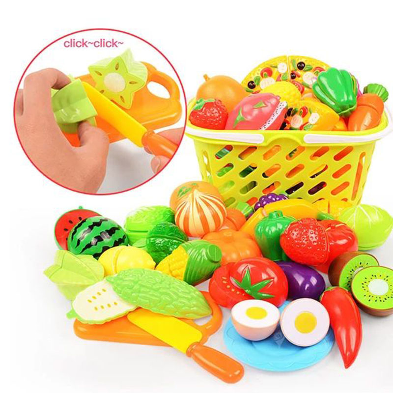 Kids Outdoor Mud Kitchen Accessories - Children Toys Cutting Fruits and Vegetables