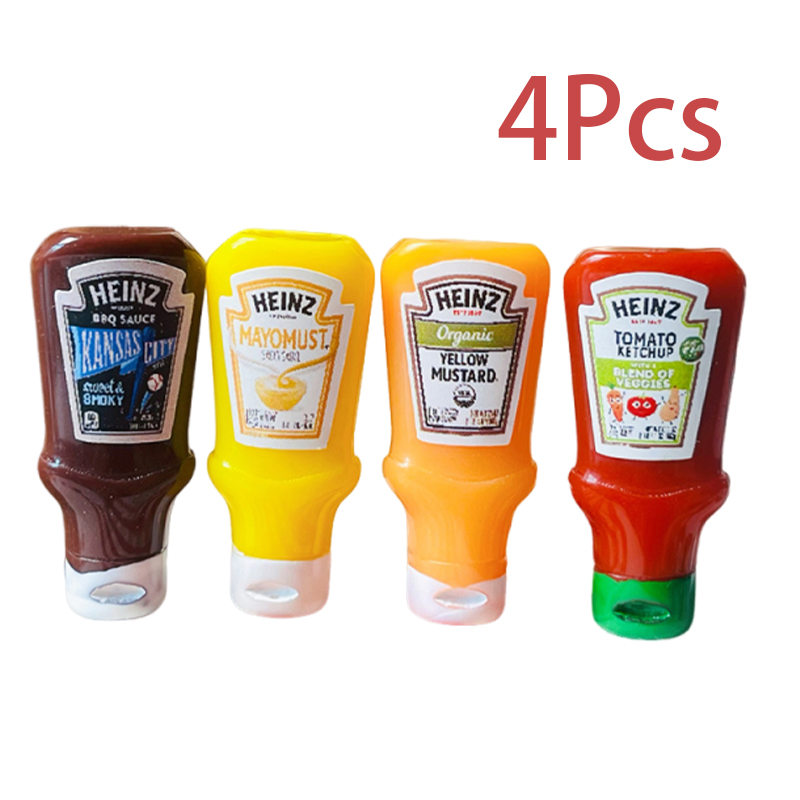 Kids Outdoor Mud Kitchen Accessories - 4Pcs Dollhouse Miniature Strawberry Sauce Jam
