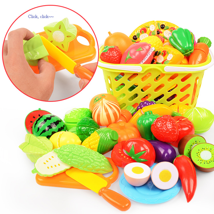 Kids Outdoor Mud Kitchen Accessories - Cutting Play Food Set For Kids
