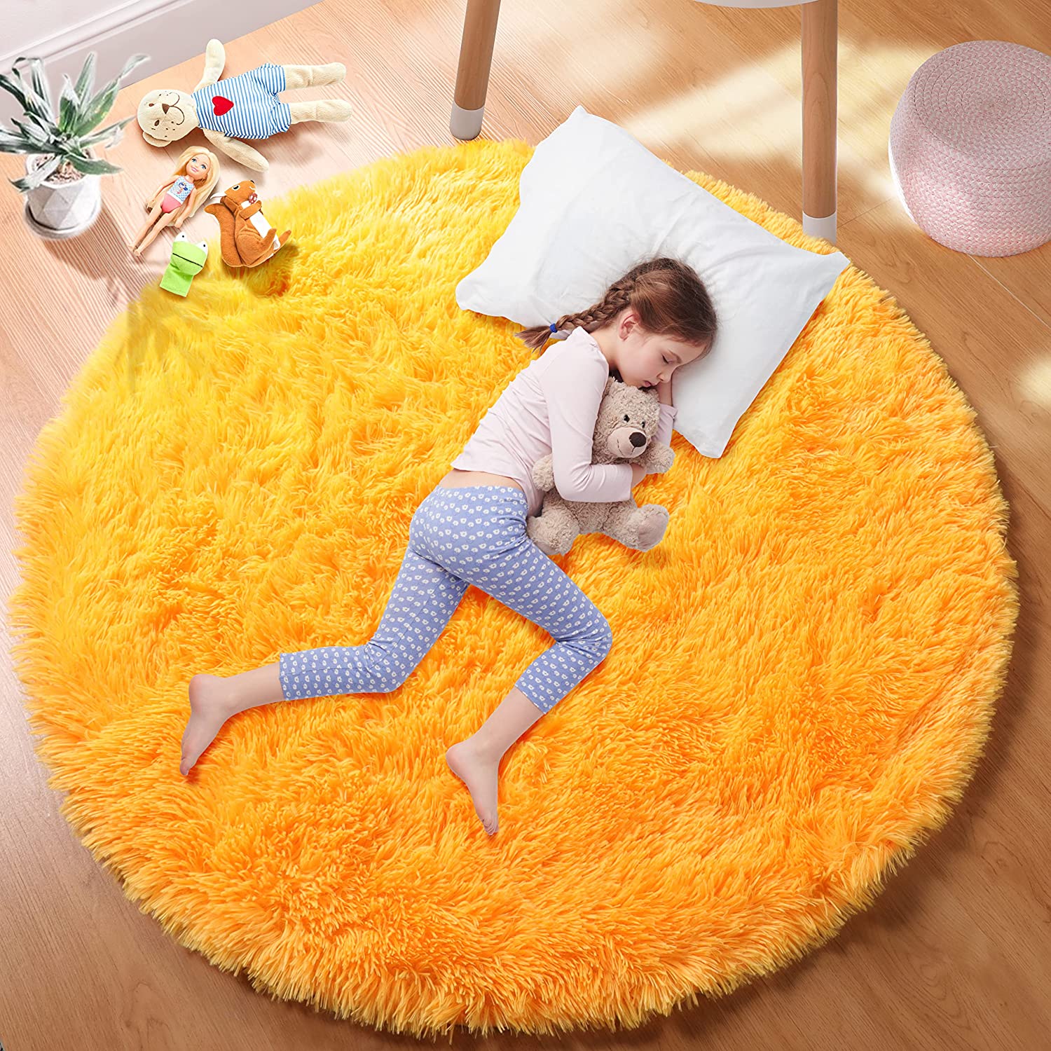 Kids Outdoor Teepee - Mềm Orange Vòng Tròn Thảm Thảm