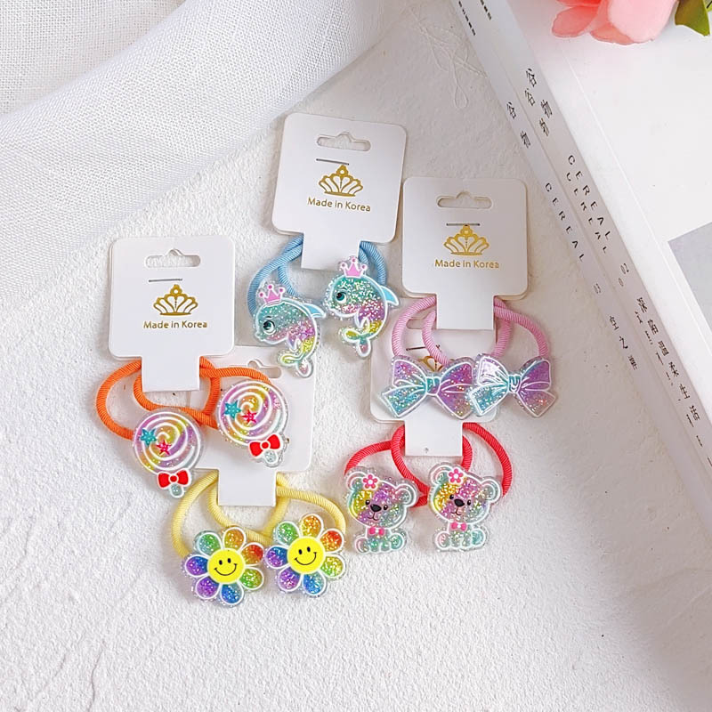 Kids Outdoor Decor - 2PCS Rainbow Gradient Sequins Princess Headwear