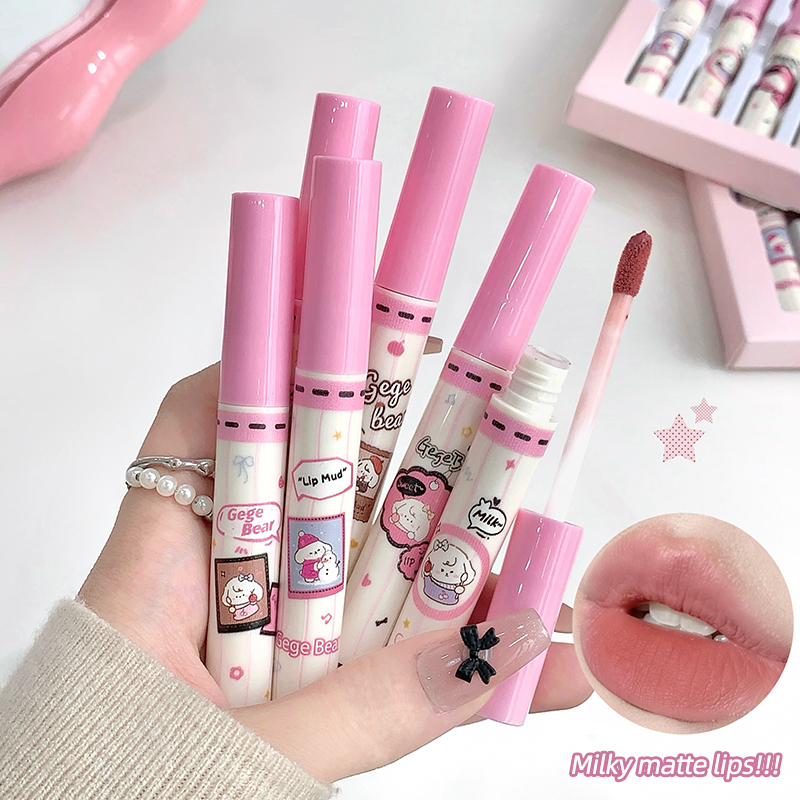 Gege Bear 6PC Velvet Lip Mud S - đánh giá và giá Muddy Puddle Suit