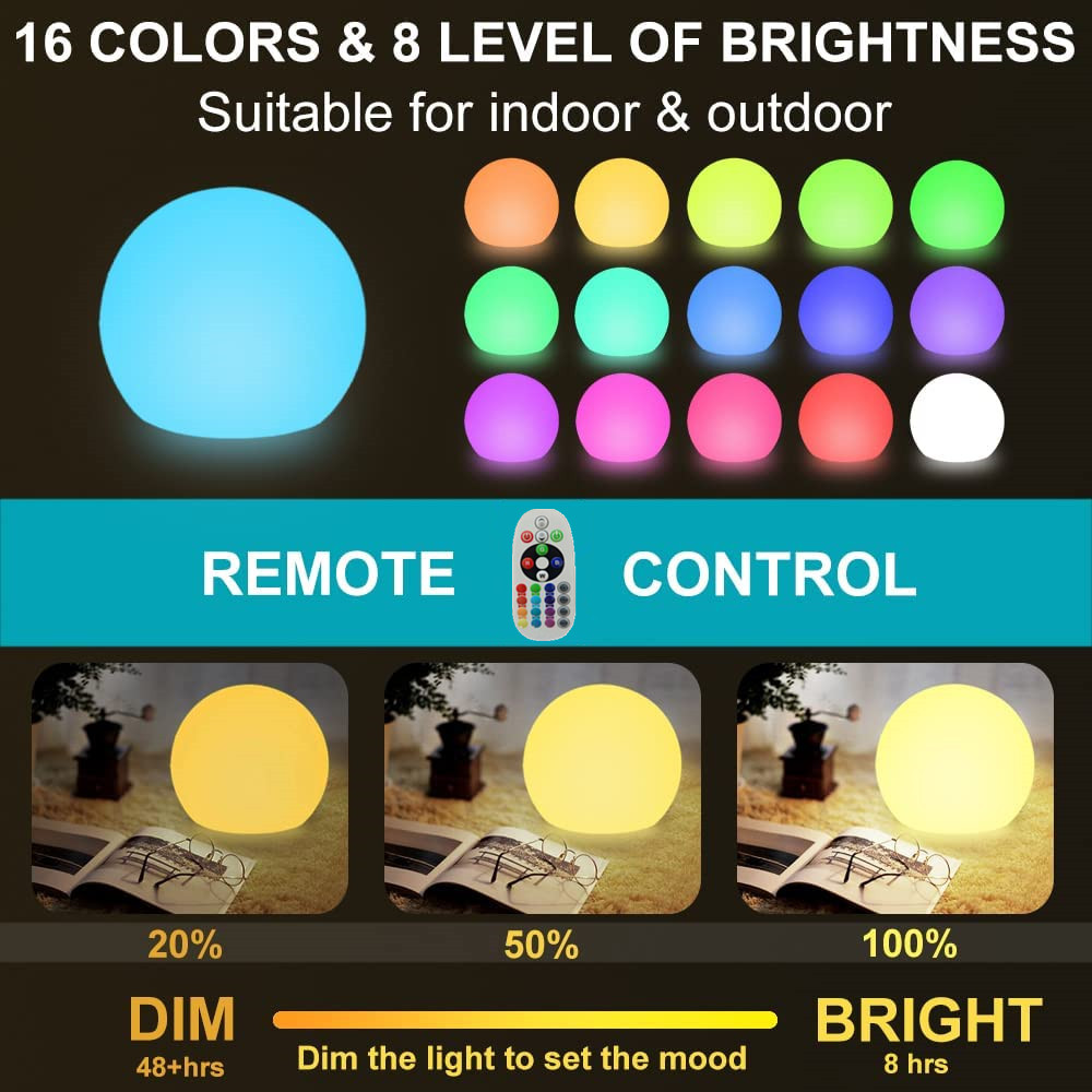 Rechargeable LED Glowing Ball  - đánh giá và giá Kids Outdoor Decor