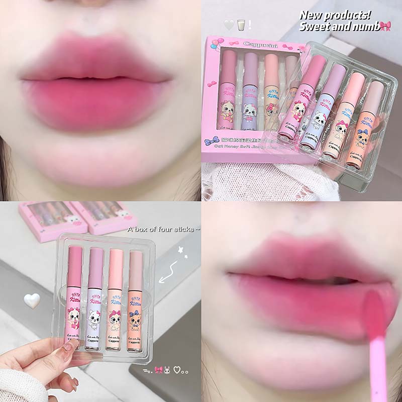 4-Pack Pink Cat Mist Lip Mud S - đánh giá và giá Muddy Puddle Suit