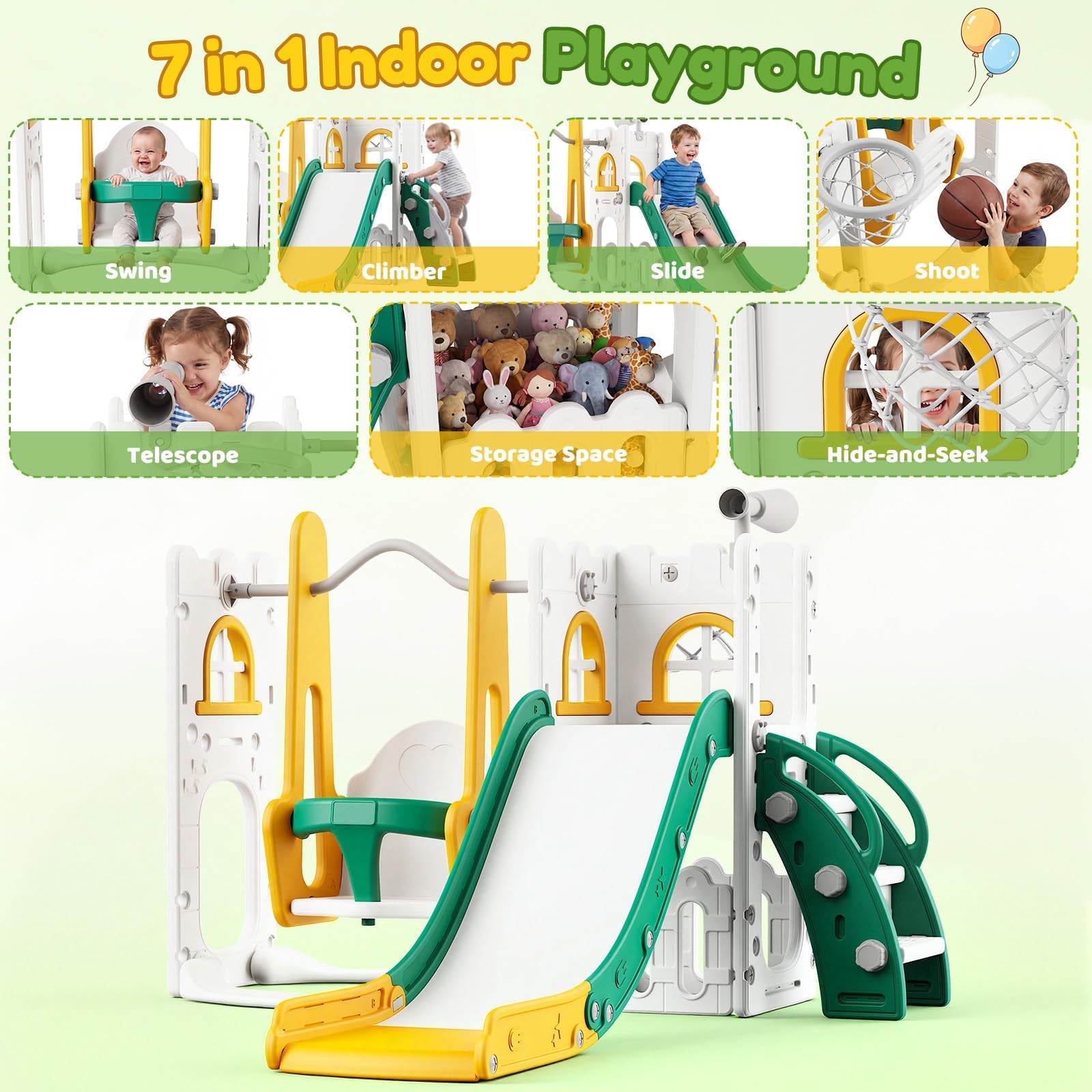 7 in 1 Toddler Slide And Swing - đánh giá và giá Kids Outdoor Swing