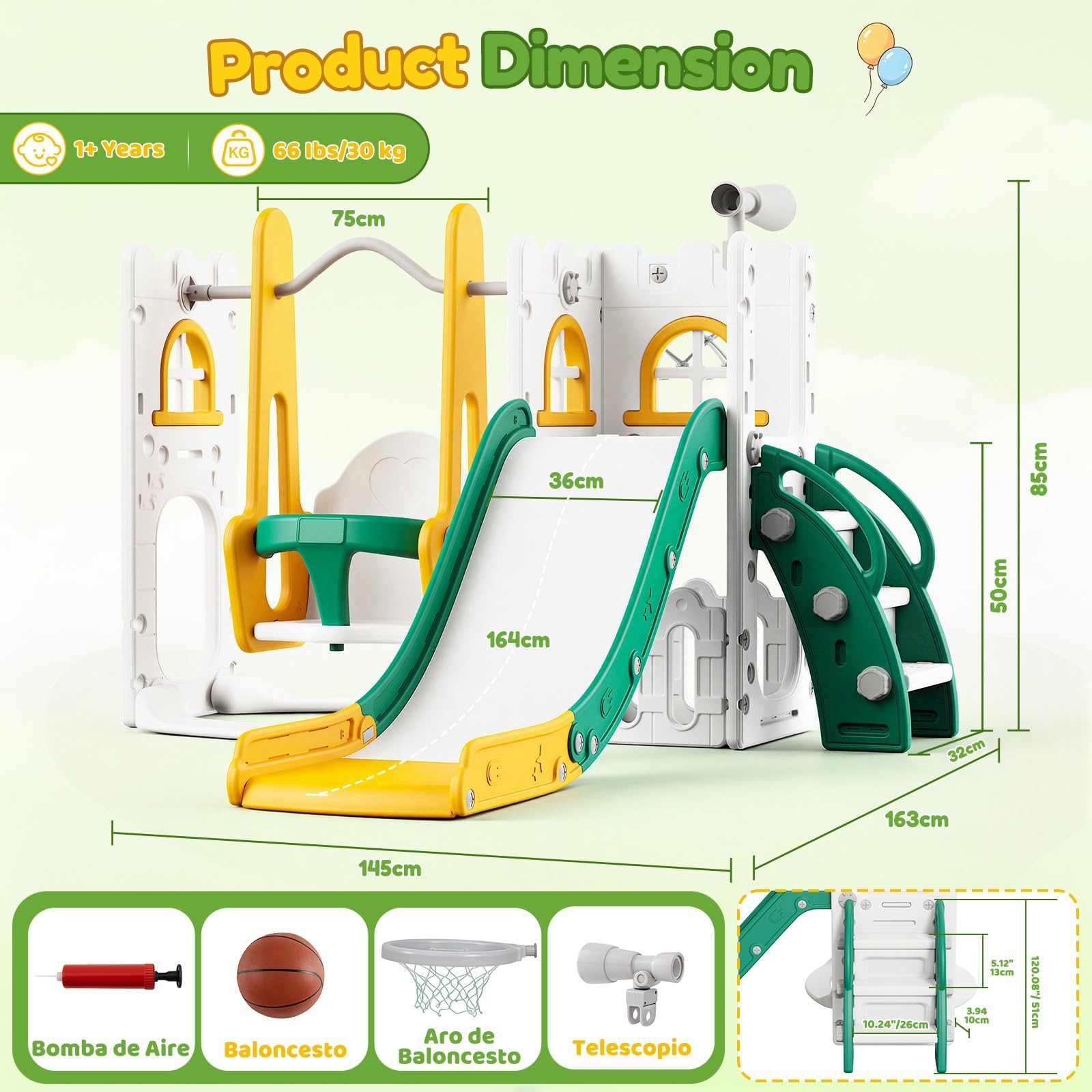 7 in 1 Toddler Slide And Swing - đánh giá và giá Kids Outdoor Swing