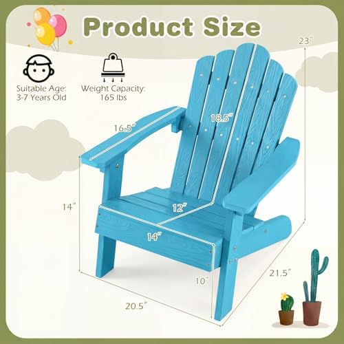 Kids Adirondack Chair, All-Wea - đánh giá và giá Kids Outdoor Adirondack Chair