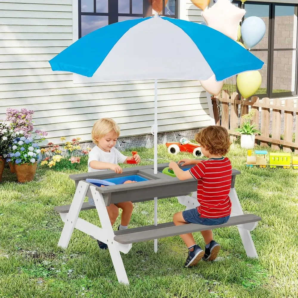 Convertible 3-in-1 Wooden Picn - đánh giá và giá Kids Outdoor Play Table