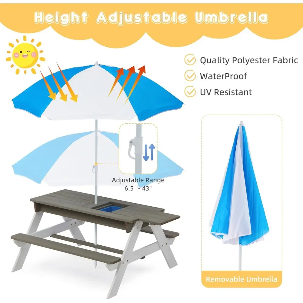 Convertible 3-in-1 Wooden Picn - đánh giá và giá Kids Outdoor Play Table