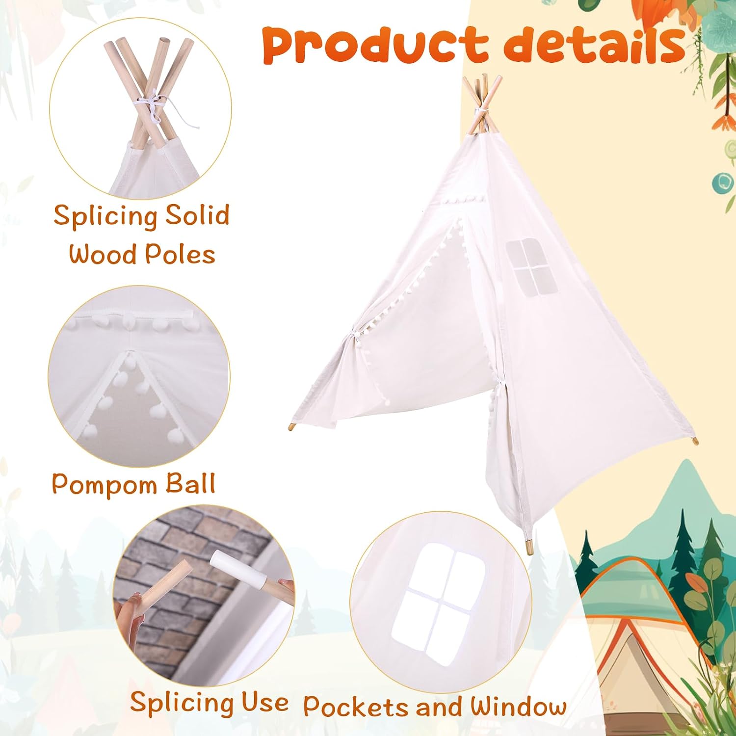 Windyun 6 Pcs Kids Teepee Tent - đánh giá và giá Kids Outdoor Teepee