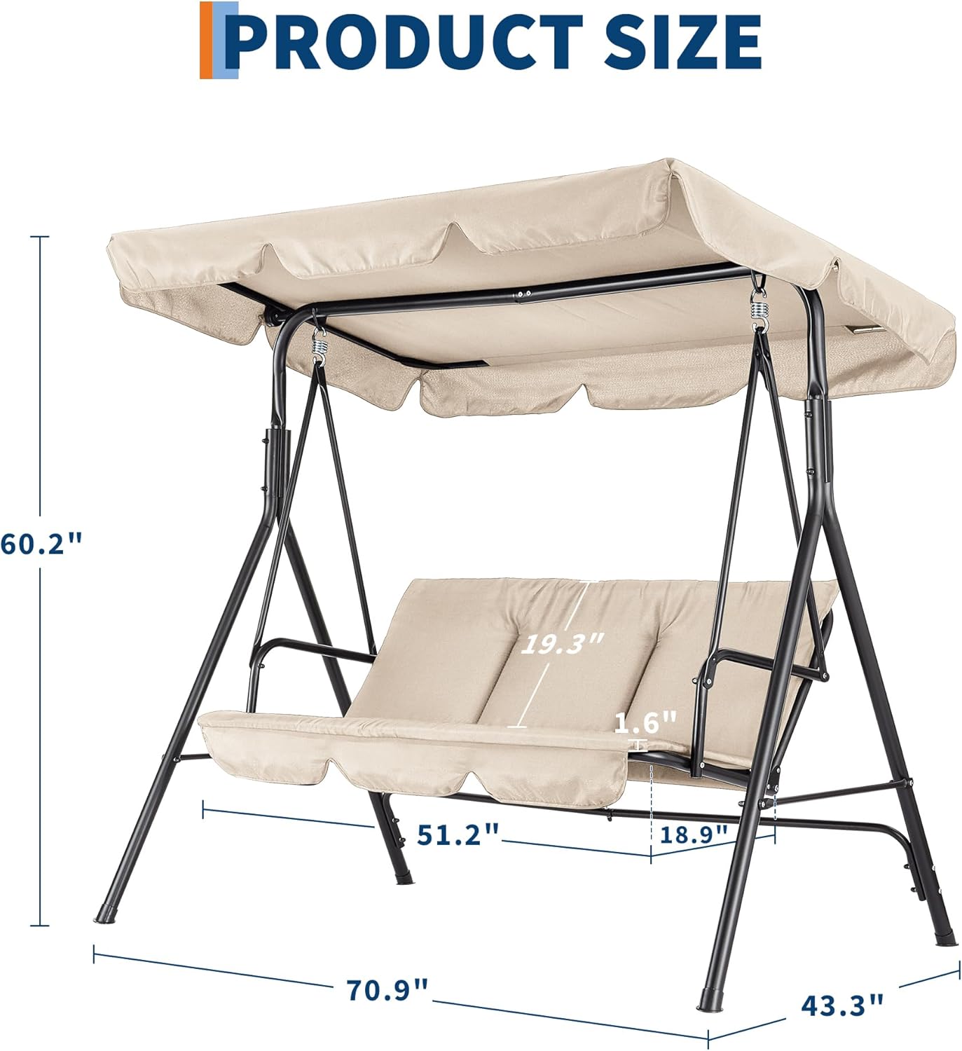 Outdoor Swing Chair with Adjus - đánh giá và giá Kids Outdoor Lawn Chair