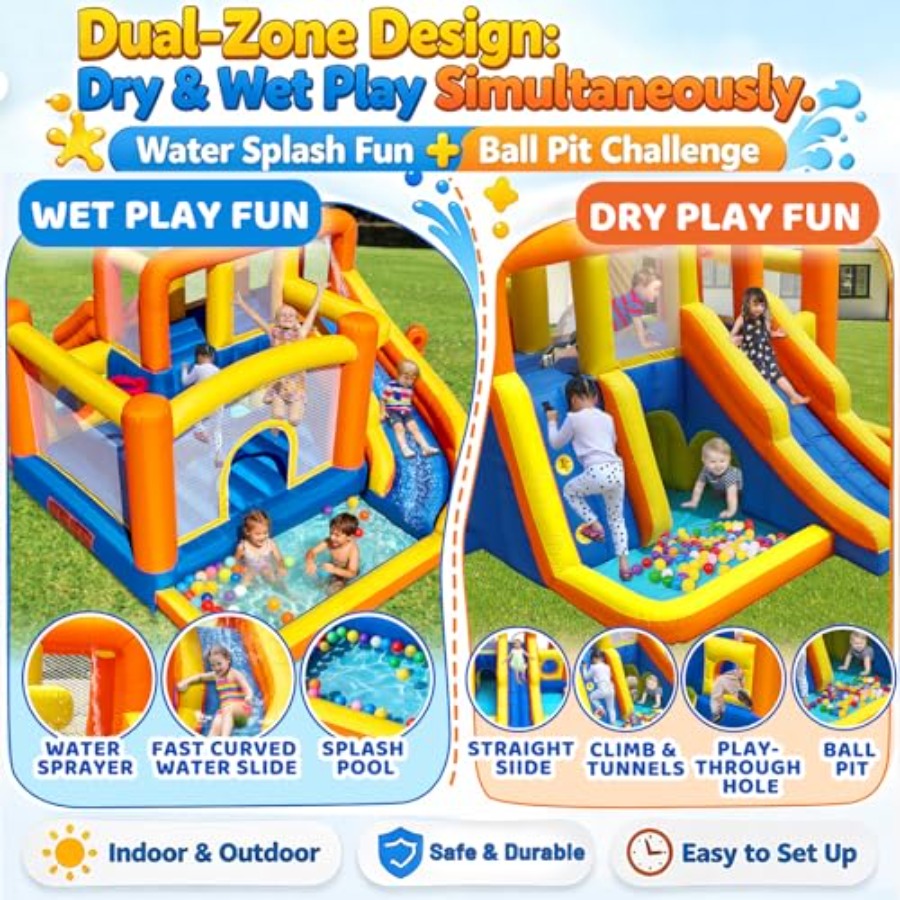 Outdoor bounce house water sli - đánh giá và giá Kids Outdoor Zone