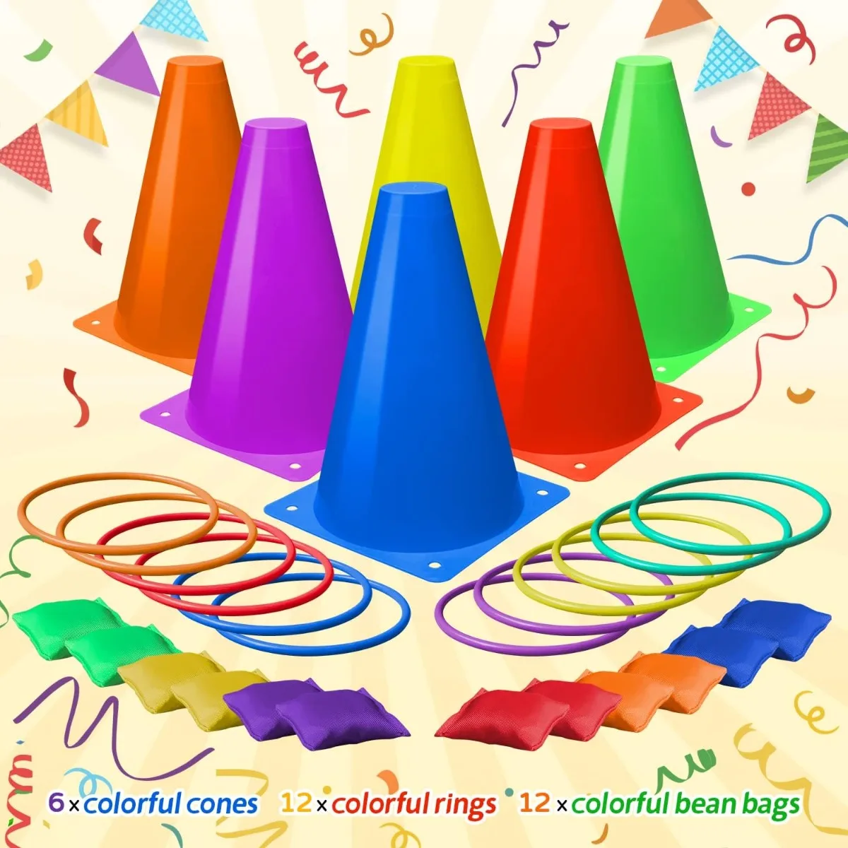 3 in 1 Soft Plastic Cones Bean - đánh giá và giá Kids Outdoor Bean Bag